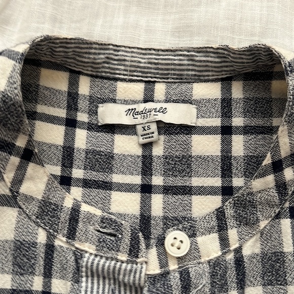 MADEWELL NO COLLAR PLAID BUTTON DOWN - Picture 3 of 4